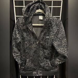 Under Armour Black and Gray Logo Hoodie